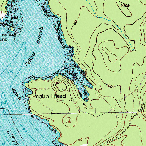 Topographic Map of Yoho Creek, ME