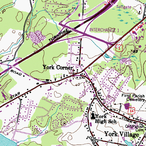 Topographic Map of York Corner, ME
