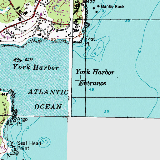 Topographic Map of York Harbor Entrance, ME
