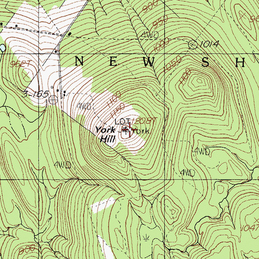 Topographic Map of York Hill, ME