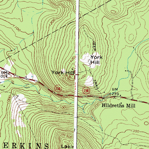 Topographic Map of York Hill, ME