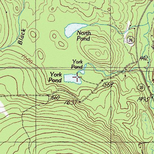 Topographic Map of York Pond, ME