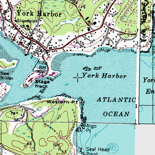 Topographic Map of York River, ME