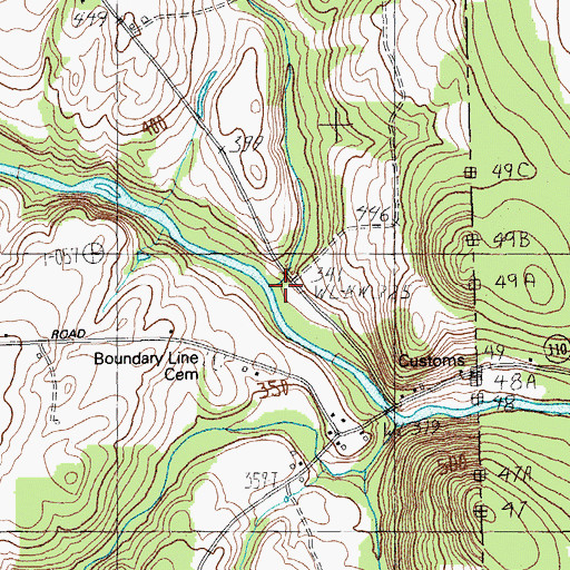 Topographic Map of Young Brook, ME