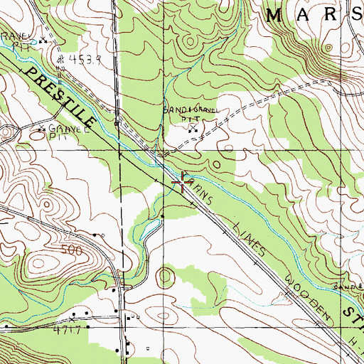 Topographic Map of Youngs Brook, ME