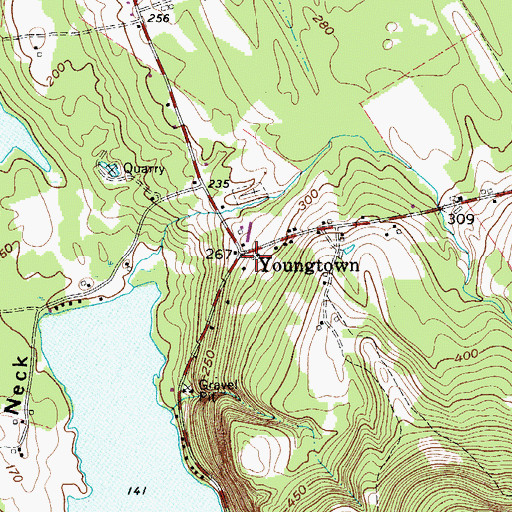 Topographic Map of Youngtown, ME