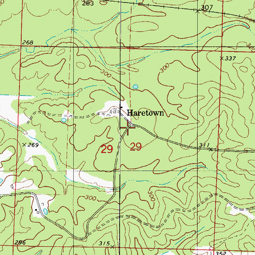 Topographic Map of Haretown, AR