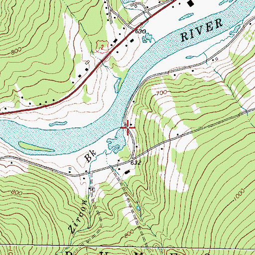 Topographic Map of Zircon Brook, ME