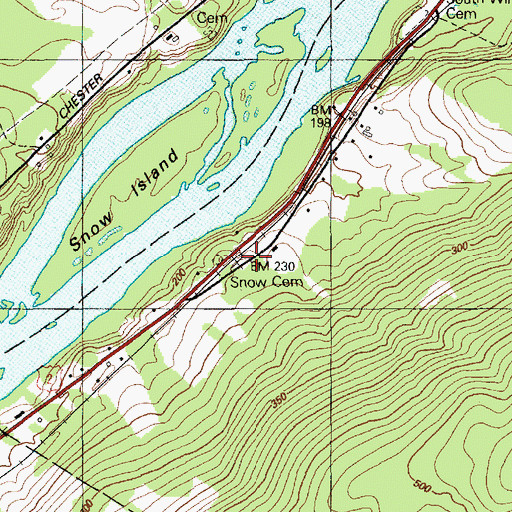 Topographic Map of Snow Cemetery, ME