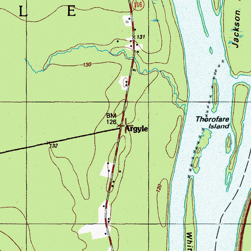 Topographic Map of Argyle, ME