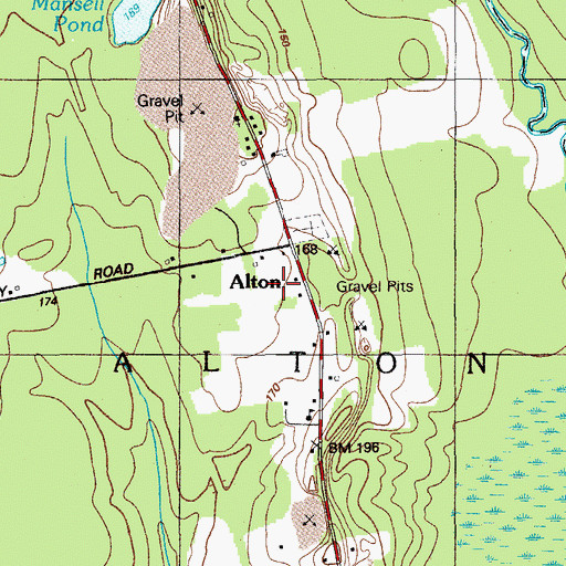 Topographic Map of Alton, ME