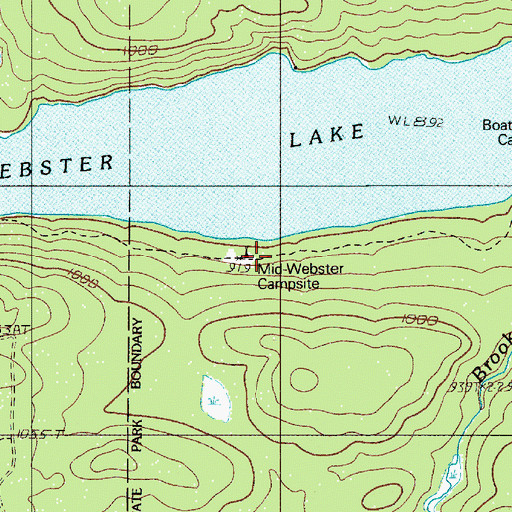 Topographic Map of Mid-Webster Campsite, ME