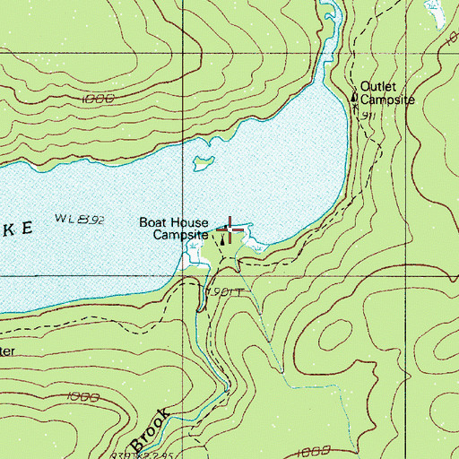 Topographic Map of Boathouse Campsite, ME
