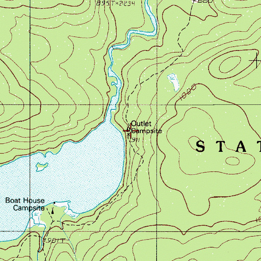 Topographic Map of Outlet Campsite, ME