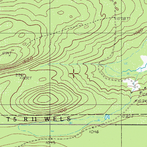 Topographic Map of Fields Campsite, ME