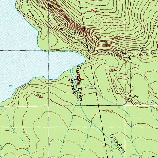 Topographic Map of Garden Eden Brook, ME