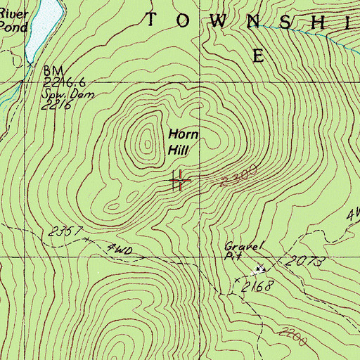 Topographic Map of Blue Mountains, ME