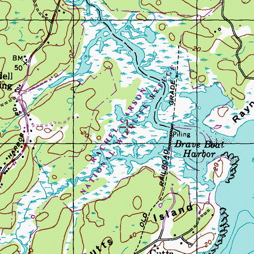 Topographic Map of Rachel Carson National Wildlife Refuge, ME