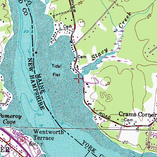 Topographic Map of Shapleigh Old Mill Pond, ME