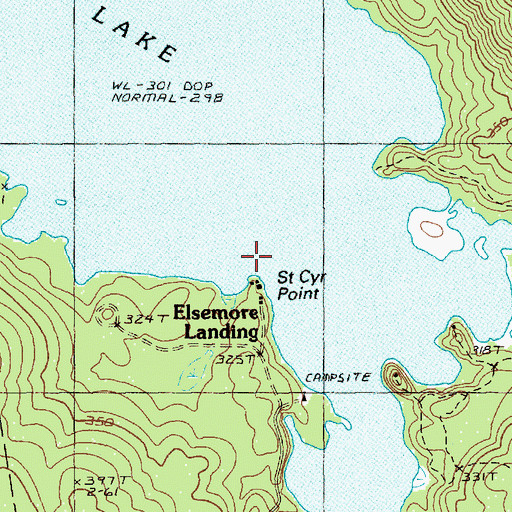 Topographic Map of Saint Cyr Point, ME
