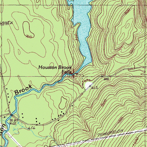 Topographic Map of Houston Brook Falls, ME