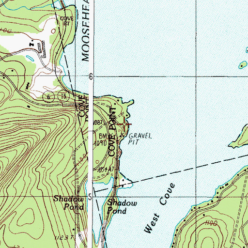 Topographic Map of Cove Point, ME