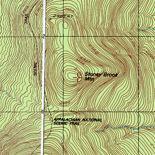 Topographic Map of Stoney Brook Mountain, ME
