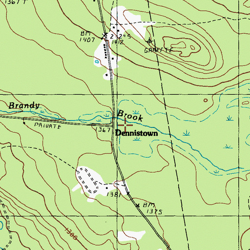 Topographic Map of Dennistown, ME