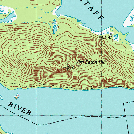 Topographic Map of Jim Eaton Hill, ME