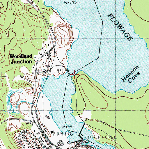 Topographic Map of Woodland Flowage, ME