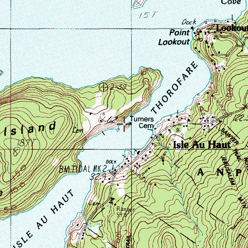 Topographic Map of Moxie Island, ME