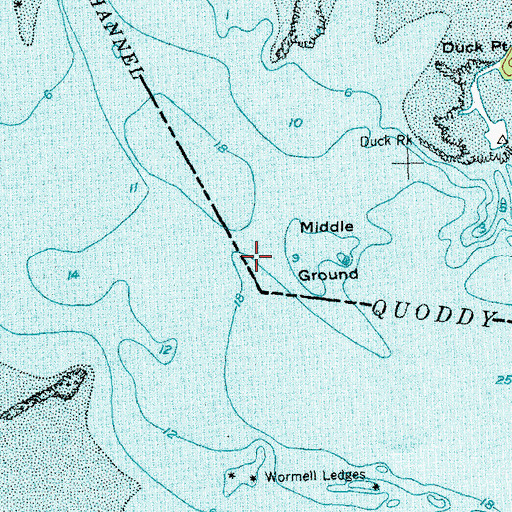 Topographic Map of Middle Ground, ME