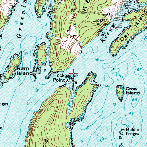 Topographic Map of Lower Narrows, ME