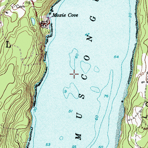 Topographic Map of Poland Ledges, ME