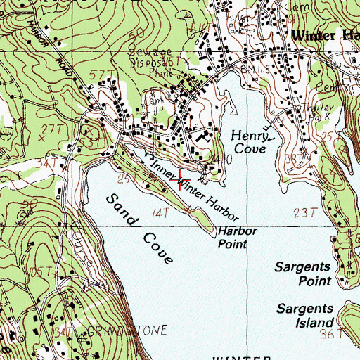 Topographic Map of Inner Winter Harbor, ME