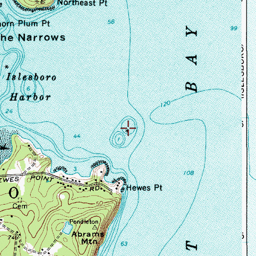 Topographic Map of Hewes Ledge, ME