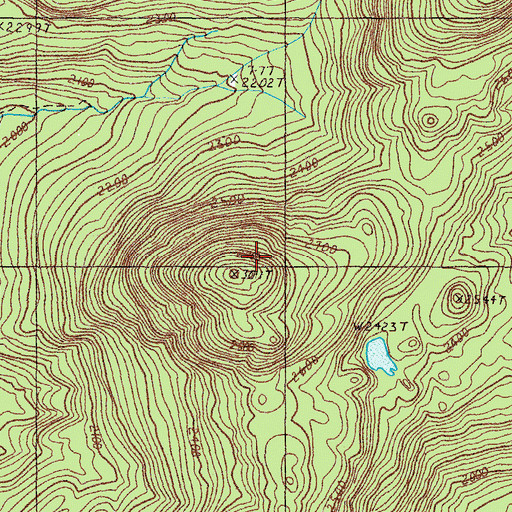 Topographic Map of Greenlaw Mountain, ME