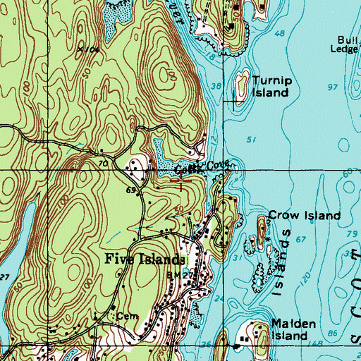 Topographic Map of Gotts Cove, ME