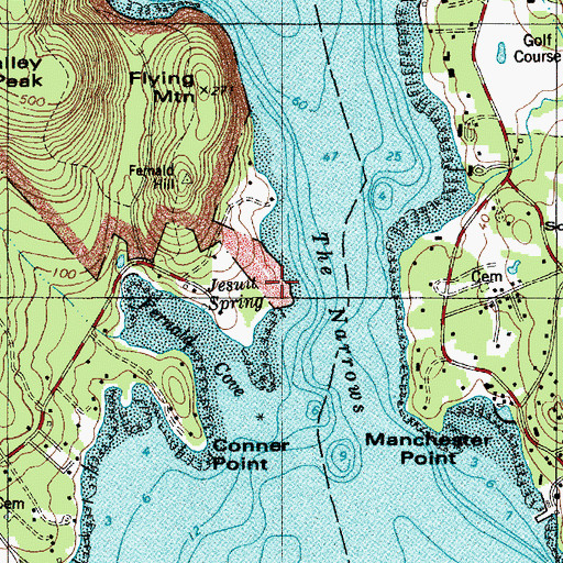 Topographic Map of Fernald Point, ME