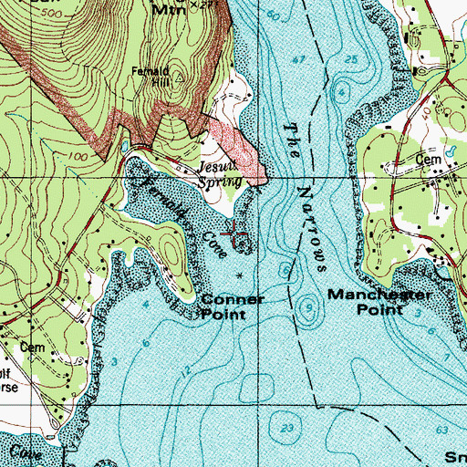 Topographic Map of Fernald Cove, ME