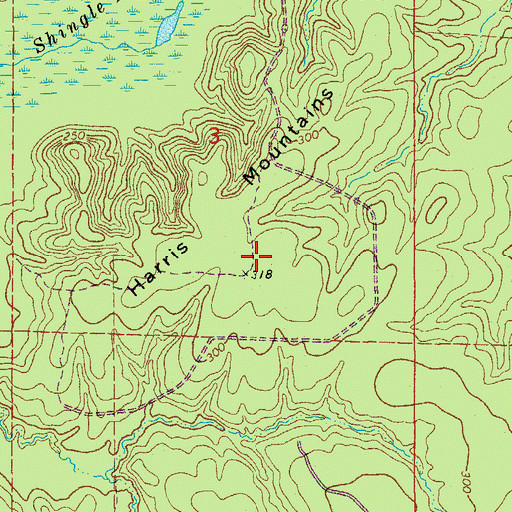 Topographic Map of Harris Mountains, AR