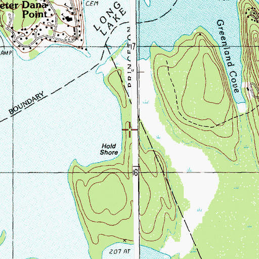 Topographic Map of Campbell Shore, ME