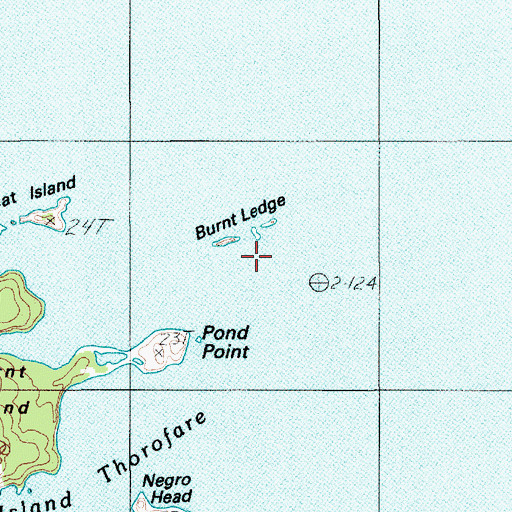 Topographic Map of Burnt Ledge, ME