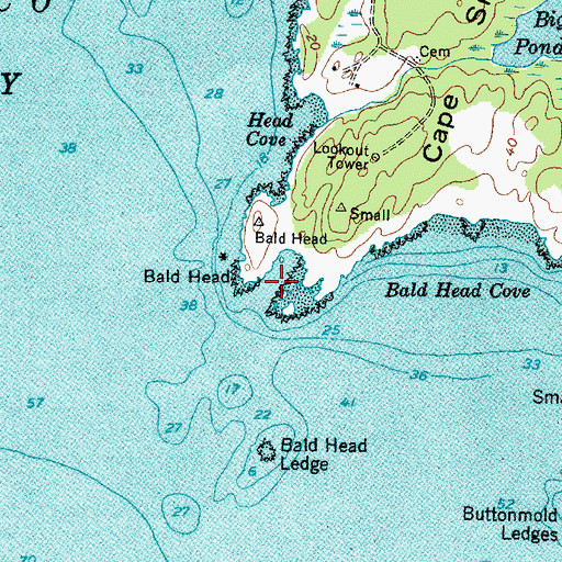 Topographic Map of Bigelow Bight, ME