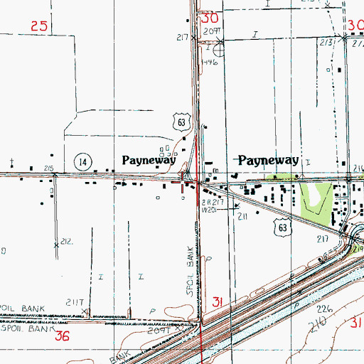 Topographic Map of Payneway, AR