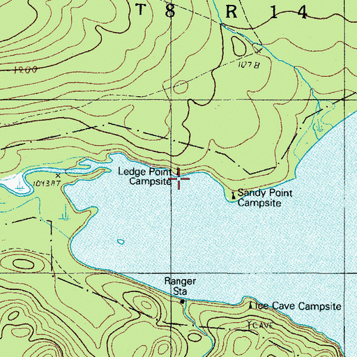 Topographic Map of Ledge Point Campsite, ME