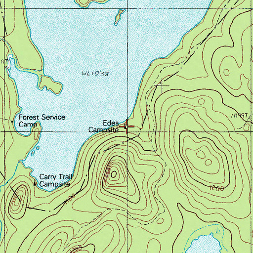 Topographic Map of Edes Campsite, ME
