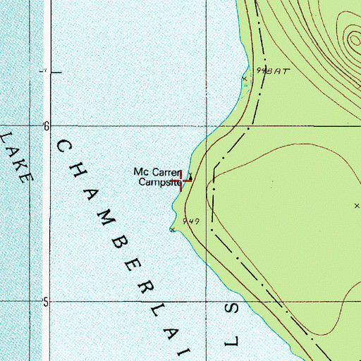 Topographic Map of McCarren Campsite, ME