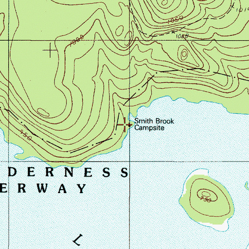 Topographic Map of Smith Brook Campsite, ME