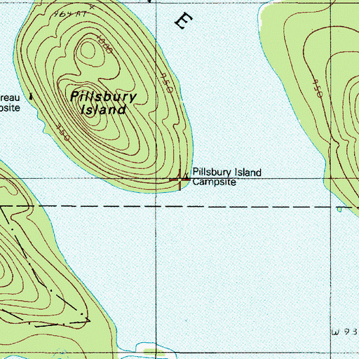 Topographic Map of Pillsbury Island Campsite, ME